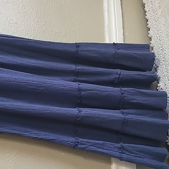 Essentials CottonSpring Summer Midi dress Size L sleeveless round neck blue - Picture 10 of 10